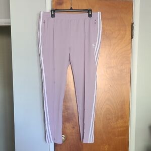 Adidas Women's Lavende Joggers with White Stripes